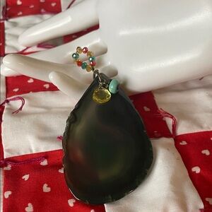 Large Multicolor Beaded Agate Pendant Fashion Jewelry